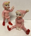 Vtg 1955 Kreiss Japan Ceramic Pixie Elves Pink