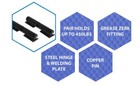 5  Heavy Duty Weldable Barrel Gate Hinges   2 Pieces