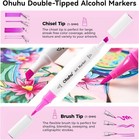 Ohuhu Markers  48-color Double Tipped Alcohol Markers Brush  Chisel For Beginner
