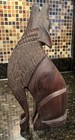 10 5    Carved Wood Howling Wolf Figurine Wooden Carving Folk Art Animal Sculpture