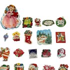 Vintage Christmas Stickers Gummed Seals Lot Of 25 Assorted Styles And Sizes  6