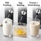 Milk Frother Electric Rechargeable Handheld Mixer Egg Beater W  Stand