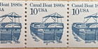 Scott  2257b Canal Boat Pnc5 Plate  2 Mnh - Transportation Series