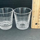 Vintage Ribbed Shot Glasses clear Heavy Thick Glass 2  set Of 2 Saloon Barware