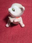 Vtg Kitty Cat Glass Sugar Crystal Ceramic Figurine Japan 