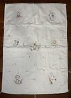 Vintage Hand Embroidered Baby Quilt Animals Stitched Nursery Crib Blanket Abc 