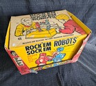 Org 1966 Marx Rock Em Sock Em Robots Game box  Cyan-blue Fight Inserts Works Vg