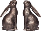 Decorative Resin Rabbit Bookends  Bronze  Set Of 2