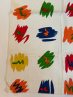 Vintage Retro 1970 s Geometric Spot Colored Fabric Piece 23 5  X 36  For Pillows