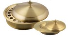 Communion Tray   Bread Plate With A Lid   40 Cups- Stainless Steel  matte Brass 