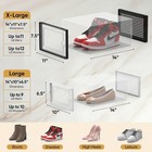12 Pack Large Shoe Storage Boxes  Stackable Clear Shoe Organizer Bins  Plastic S
