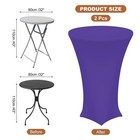2pcs Round Cocktail Tablecloth 32  X 43   Highboy Spandex Table Cover  Violet