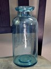 Rare Antique L   W 1863-1873 Canning Jar Blue Bubble Pontil Mark Lorenz Wightman