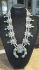 Magnificent  Vintage Navajo Sterling Royston Turquoise Squash Blossom Necklace