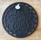 Le Creuset 8 In Round Silicone French Trivet Hot Pad Gripper Black New