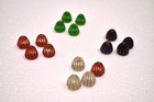 Antique Mughal Indian Game Dice Set Of 16 Glass Chausar Chopat Sogathabaji Chokt
