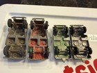 4 Vintage Tootsie Toys Diecast Military Army Jeeps
