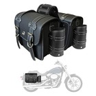 Motorcycle Saddlebags With Lock   Water Bottle Bag  Scooter Powersports Faux 