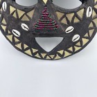 Nice African Tribal Round Beaded Wooden Mask Ghana Hand Carved Vintage Rare