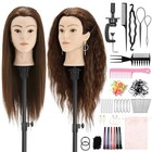 24  Mannequin Head With Hair For Hairdressing Training And Hair Styling Brown