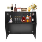 Foldable Bar Portable Event Bar Portable Bar Cabinet For Parties Catering Black