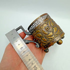 Antique Polish Tea Glass Holder Brass Nickel Silver Floral Warsaw 19th Century