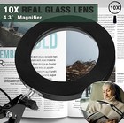 10x Magnifying Lamp With Light And Stand  2-in-1 Desk Lamp With Clamp  3 Black