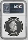 1979 Zambia 5 Kwacha Silver Proof Kafue Lechwe - Ngcp F 69 Ultra Cameo