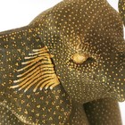 Vtg Antique Hand Carved Painted Flowers Wooden Elephant Figurine  Decor Art Rare