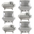 6 Pack Catering Stainless Steel Chafer Chafing Dish Sets 8 Qt Full Size Buffet