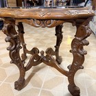 Vintage Louis Xv Style Marble Oval Coffee Table Carved French Rococo Side Table
