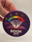 Vintage 1988 Pizza Hut Book It  Lenticular Rainbow Pin Button Reading Retro