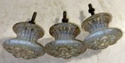 Three-3 Antique Boston Sandwich Glass Floral Clam Broth 2    Drawer Pulls