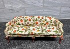 Vintage Dollhouse Miniature Furniture  Upholstered Couch   Chair   Table
