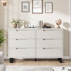 6 Drawers Dresser For Bedroom  modern Freestanding Vertical Drawer Cabinet White
