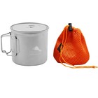 Toaks Ultralight Titanium Camping Cook Pot With Foldable Handles And Lid-1100ml