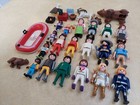 Lot Of 23 Playmobil Geobra People Figures Animals   Accessories 