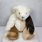 Vermont Teddy Bear Misfit Patchwork Plush 16  Brown Cream Stuffed Animal Jointed