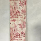 Antique French Toile Fragment Late 1800s-1900 Historical Fabric Farmhouse Cotta