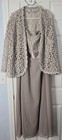 Ulla Popkin Womans Mother Of The Bride 2 Piece Plus Size 24 26 Lace   Gray