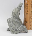 Vintage Inuit Soapstone Carving 3 25  Hunter Figure Canada Signed Luke Stone
