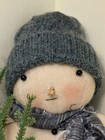 9  Handmade Primitive Winter christmas Snowman With Tree And  tree Farm  Sign