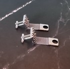 Vintage Hickok Signed  Cufflinks Silver Tone Mesh Wrap Cuff W unique Square Face