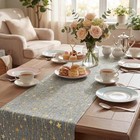 Gold Stars Gray Burlap Table Runner 12x48 Inch  Glitter 12  X 48  Grey