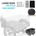 For Tricycle Basket Bike Bicycle White Foldable Rear Basket Steel W string Bag