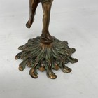 Vintage Art Brass Candlestick Holder Woman Water Bearer 9 25  Tall