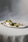 Anthropologie Bistro Tile Halloween Black Cat Serving Platter Trick Or Treat New