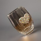 The Queens  Jewels - Heart Jeweled Stemless Wine Glass  21 Oz  Drinking Glass