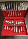 Vtg 62pc 1847 Rogers Bros Silverplate Springtime Silverware Set W  Chest As Is