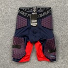Nike Padded Shorts Mens S Small Navy Red Pro Combat Dri Fit Compression Football